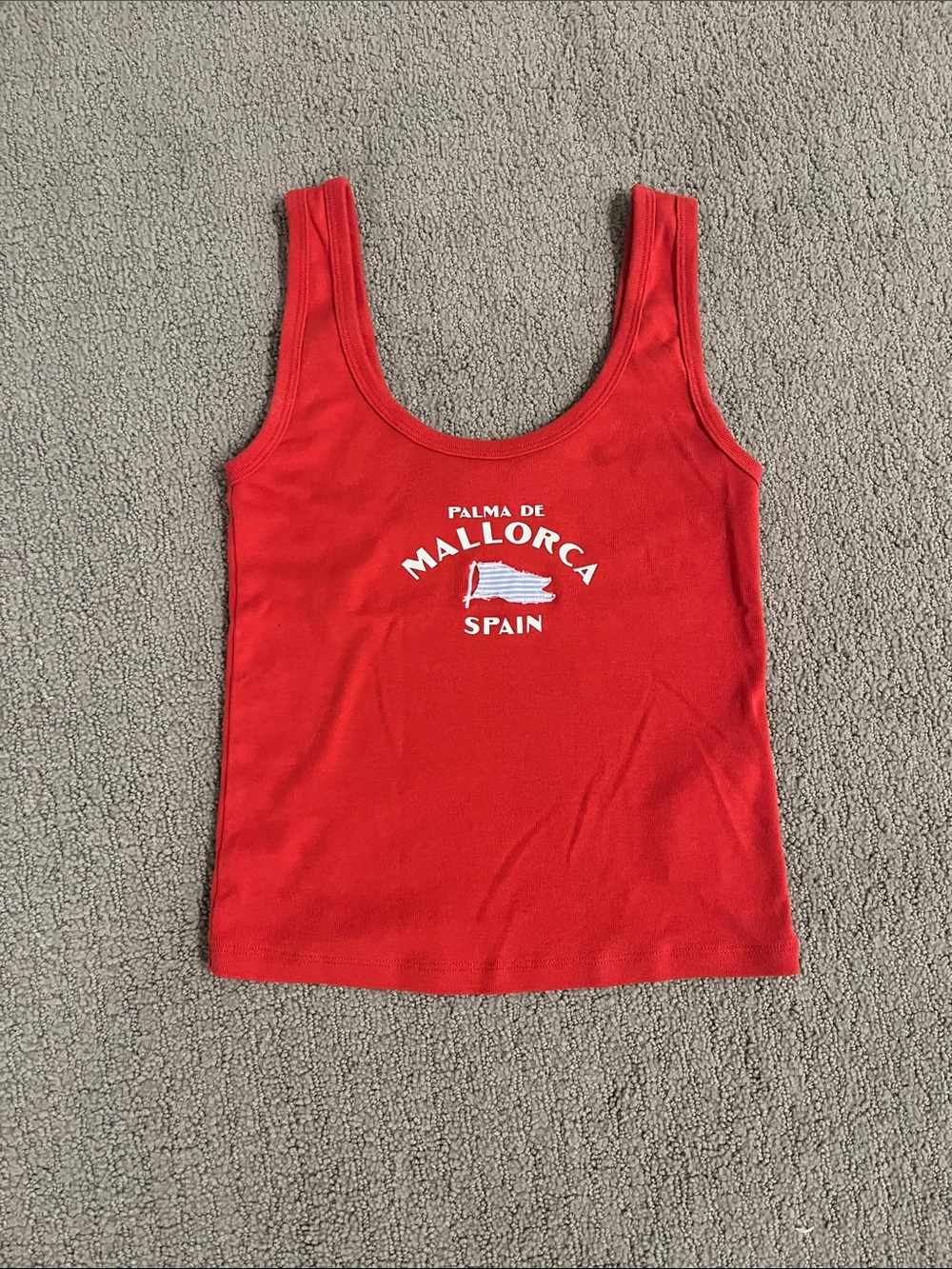 🩷 NWOT Abercrombie & Fitch 100% Cotton Spain Graphic Scoopneck Tank - Picture 2 of 11
